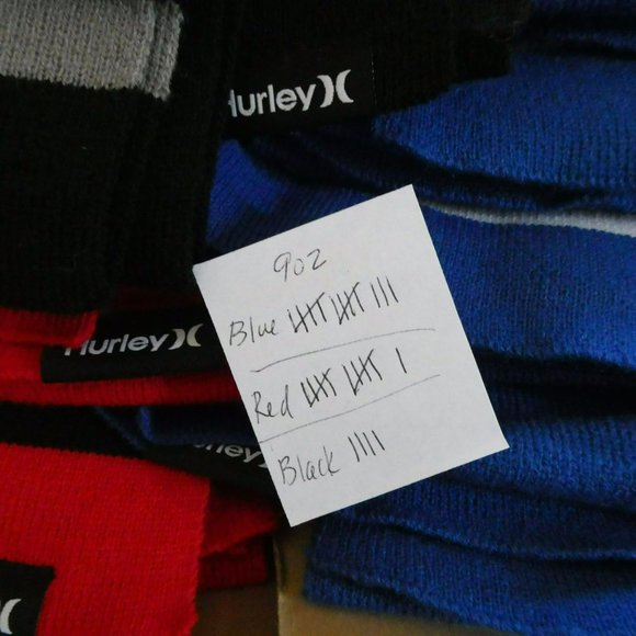 Hurley New Yorker Beanie Hat and Scarf Set Black One Size NWT - Picture 5 of 6